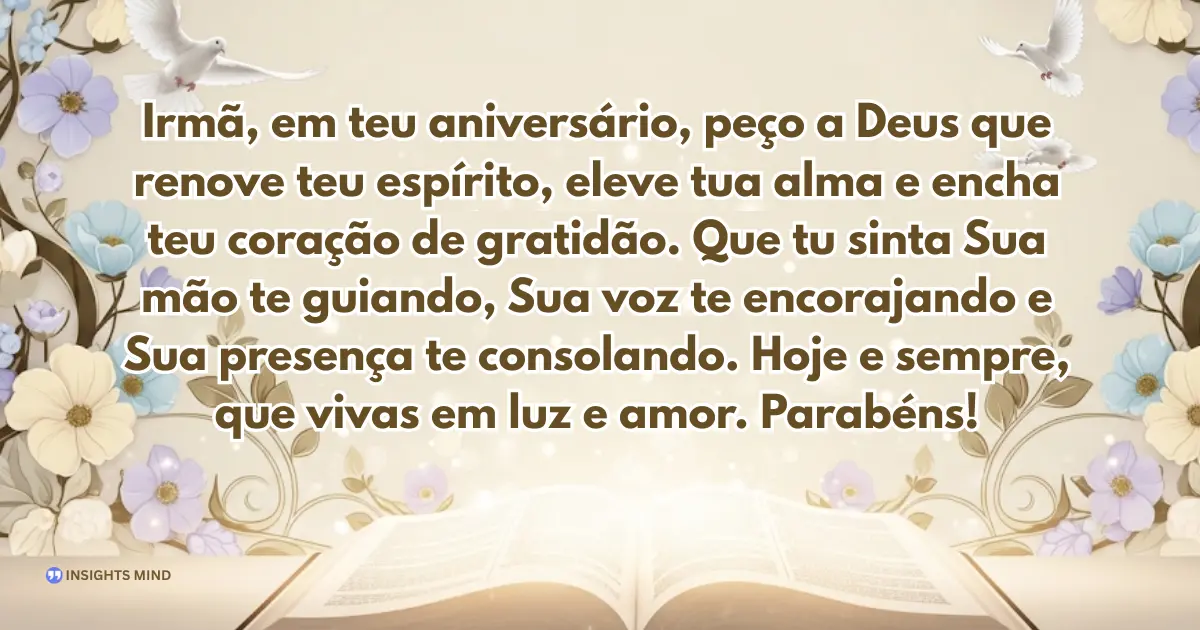 Mensagem de aniversário para irmã emocionante de Deus — Frase 17