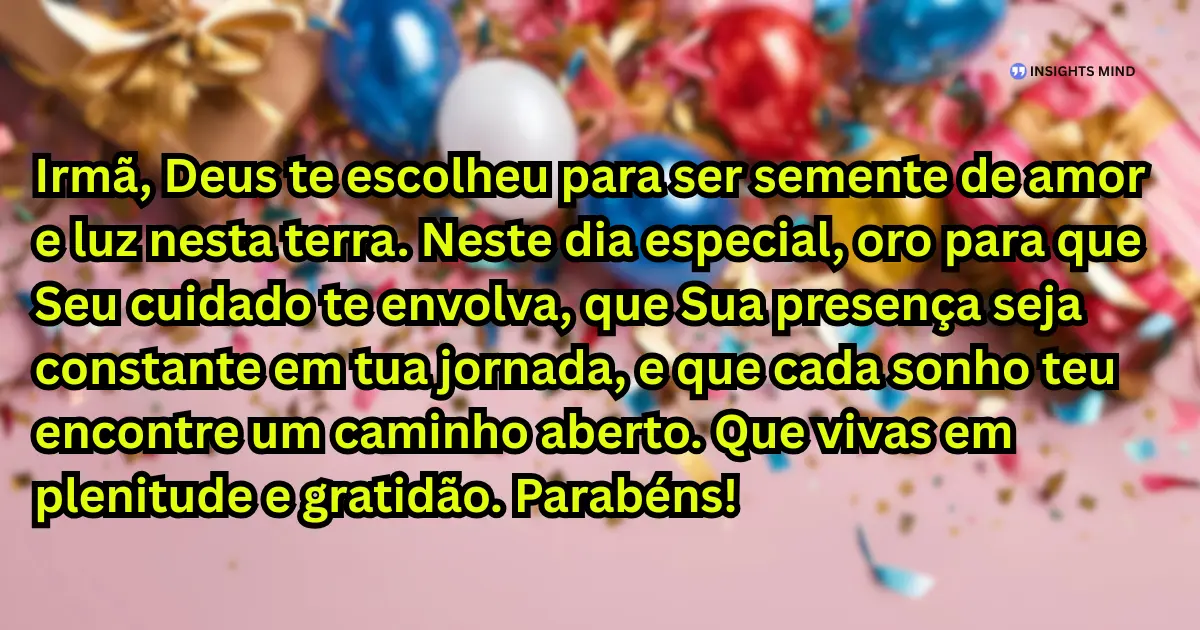 Mensagem de aniversário para irmã emocionante de Deus — Frase 2