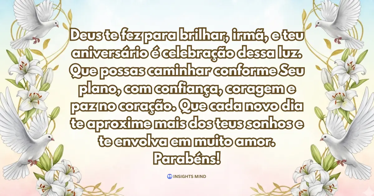 Mensagem de aniversário para irmã emocionante de Deus — Frase 9