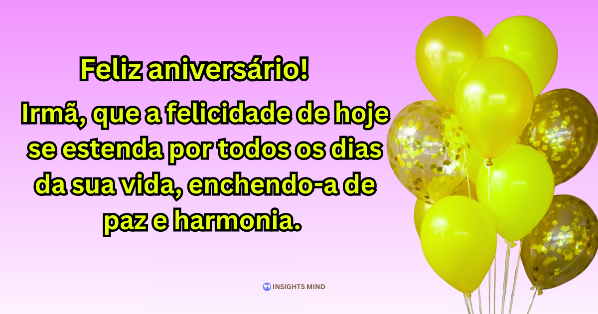 Mensagem de aniversário para Irmã