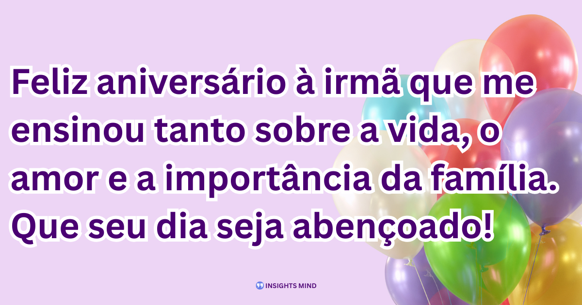 Mensagem de aniversário para Irmã
