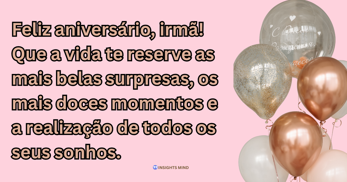 Mensagem de aniversário para Irmã