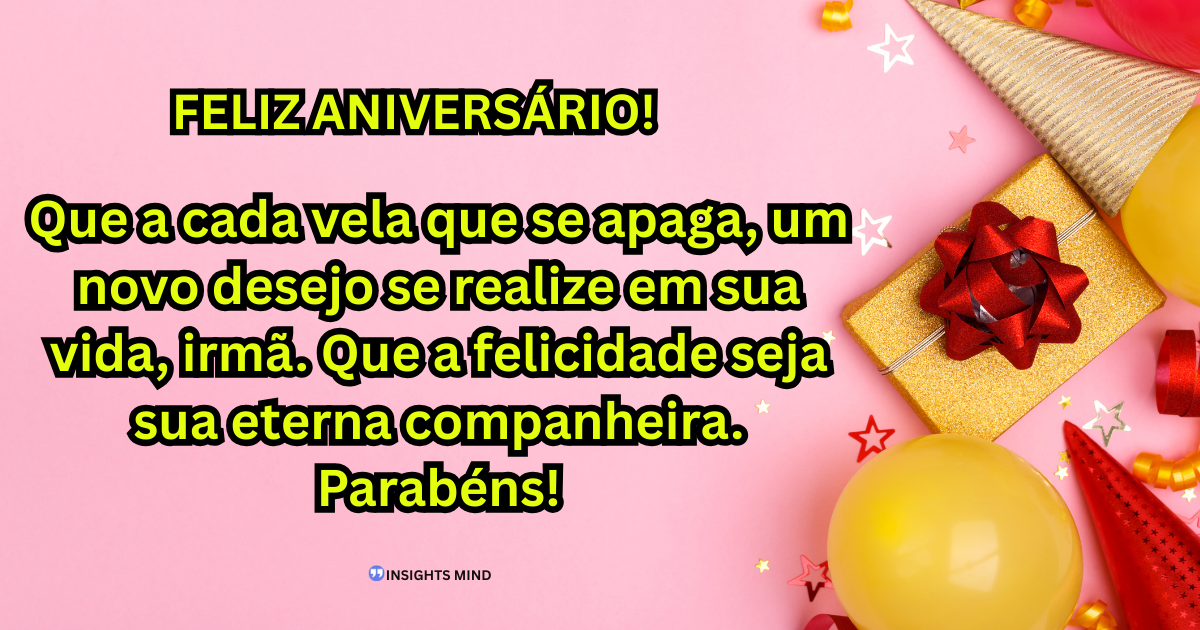 Mensagem de aniversário para Irmã