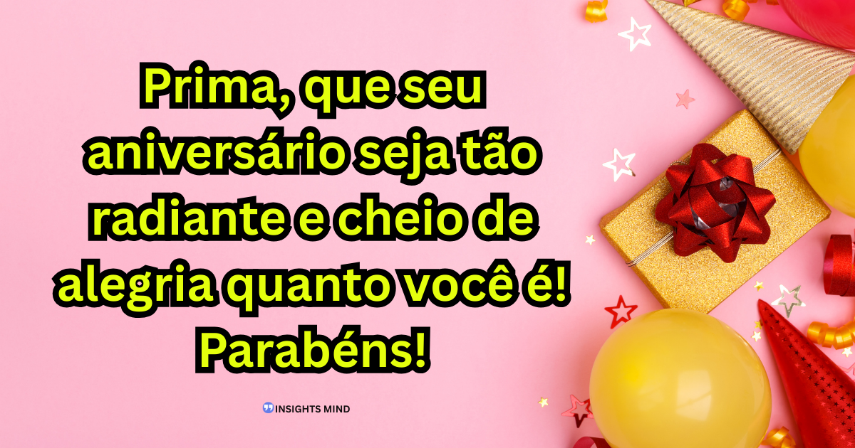 Mensagem de aniversário para Prima
