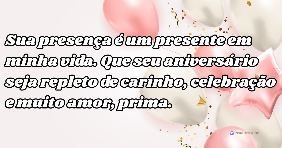 Mensagem de aniversário para Prima