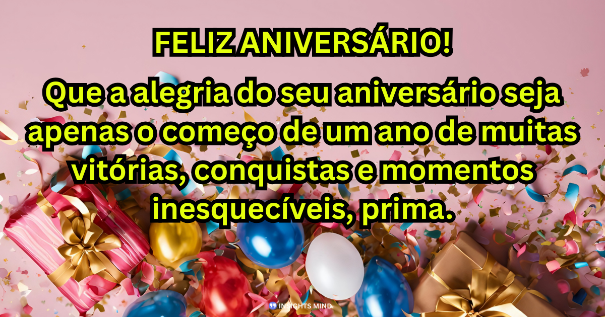 Mensagem de aniversário para Prima