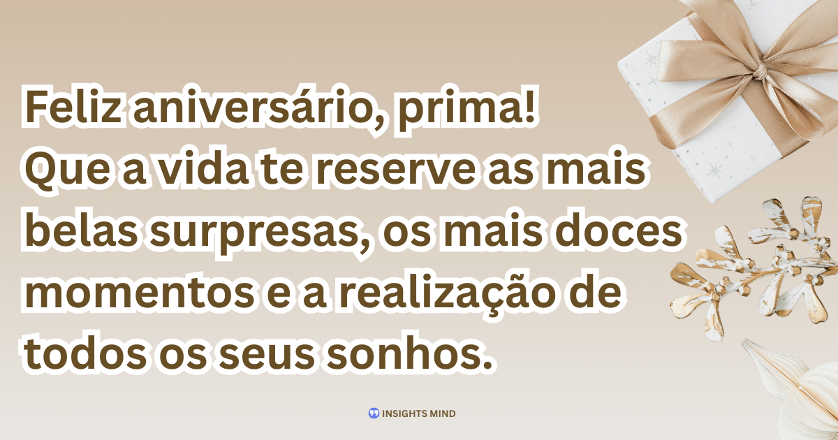Mensagem de aniversário para Prima