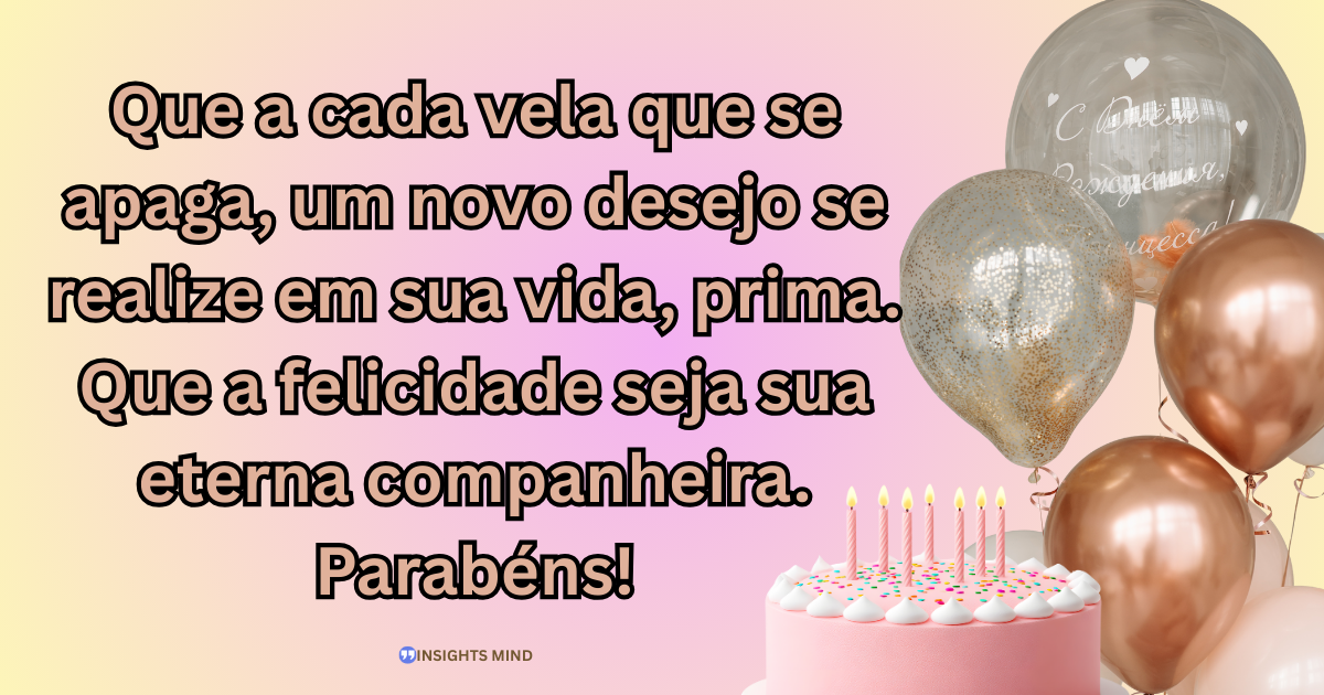 Mensagem de aniversário para Prima