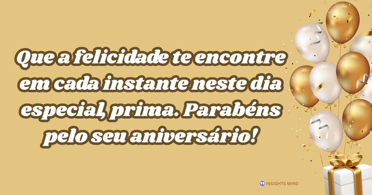 Mensagem de aniversário para Prima