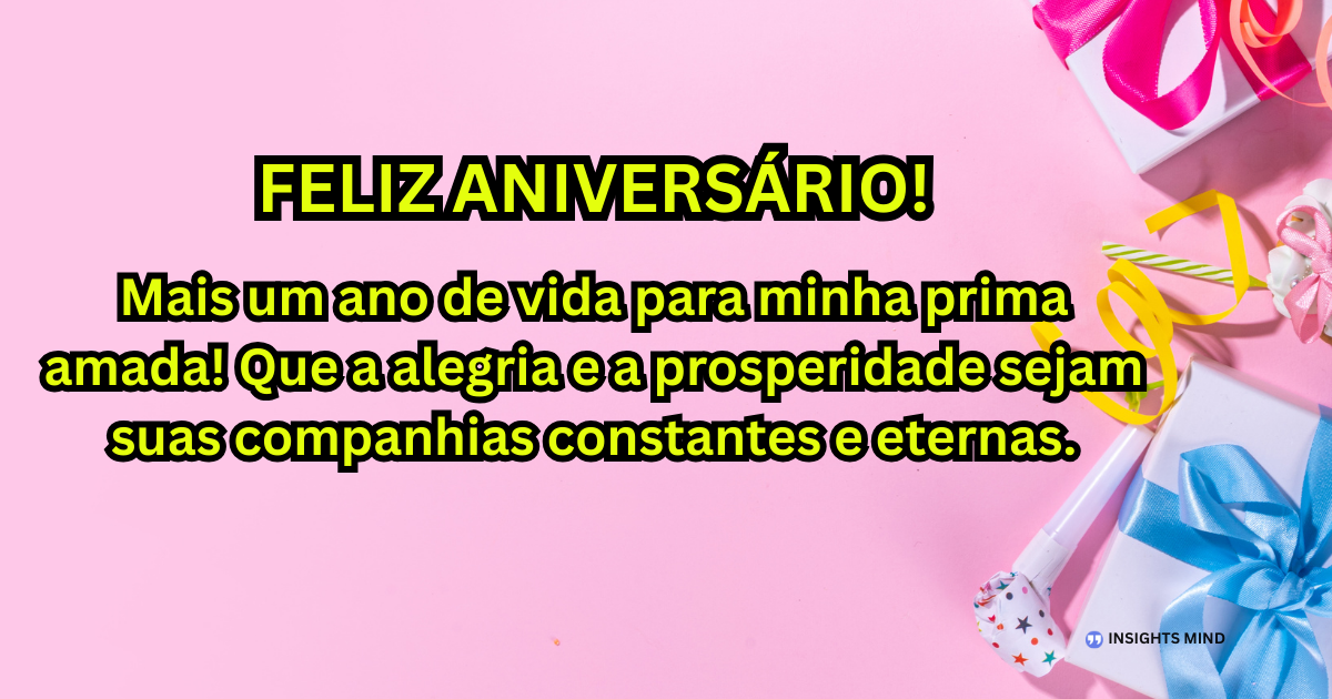 Mensagem de aniversário para Prima