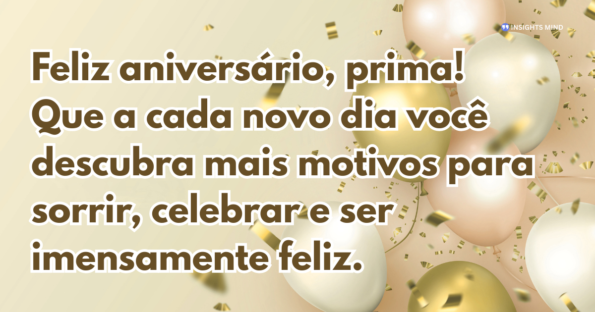 Mensagem de aniversário para Prima