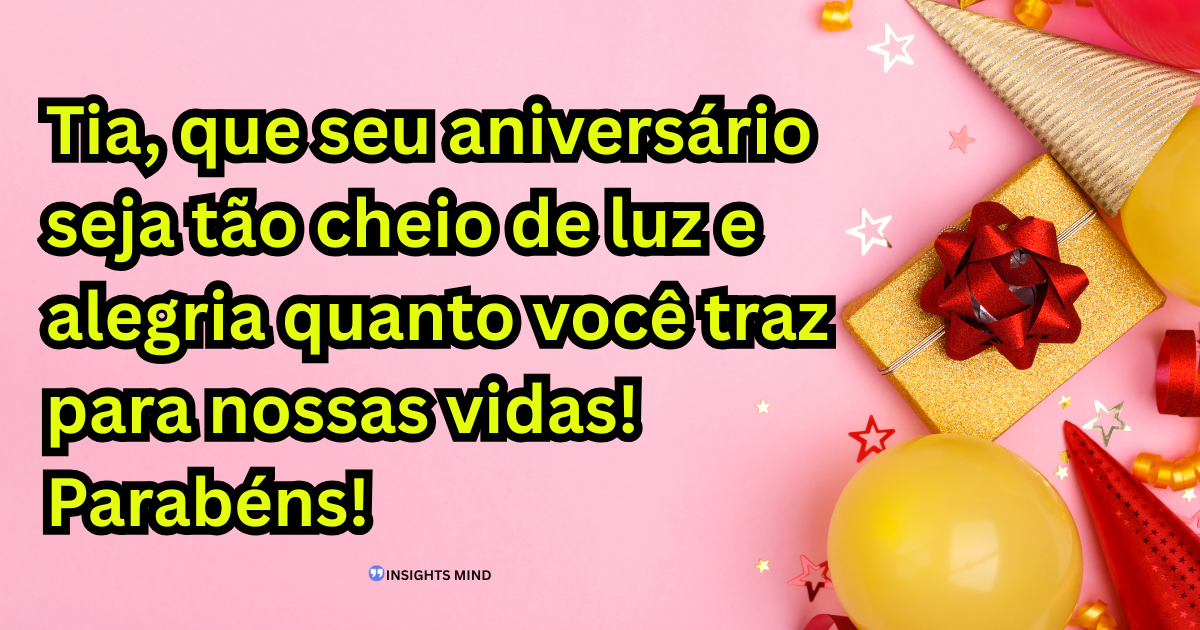 Mensagem de aniversário para Tia