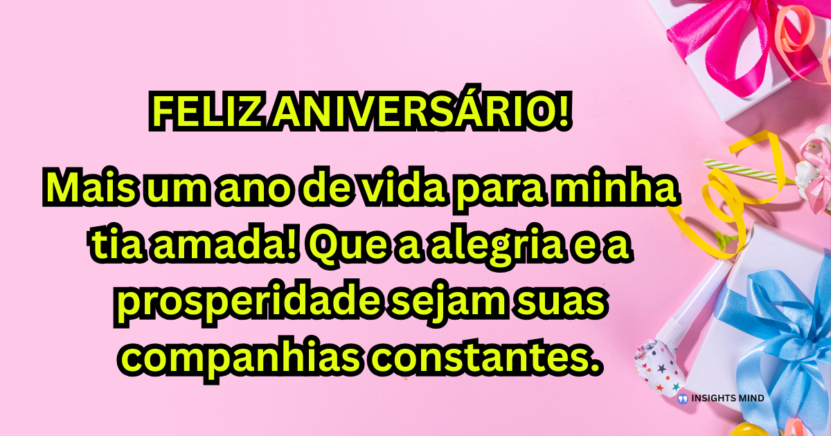 Mensagem de aniversário para Tia