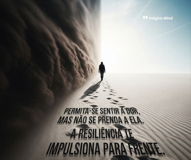 Frase de resiliência: Permita-se sentir a dor, mas não se prenda a ela. A…