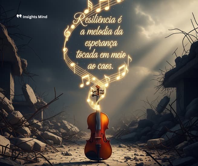 Frase de resiliência: Resiliência é a melodia da esperança tocada em meio ao caos.