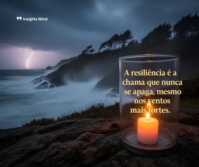 Frase de resiliência: A resiliência é a chama que nunca se apaga, mesmo nos…
