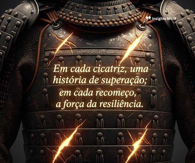 Frase de resiliência: Em cada cicatriz, uma história de superação; em cada…