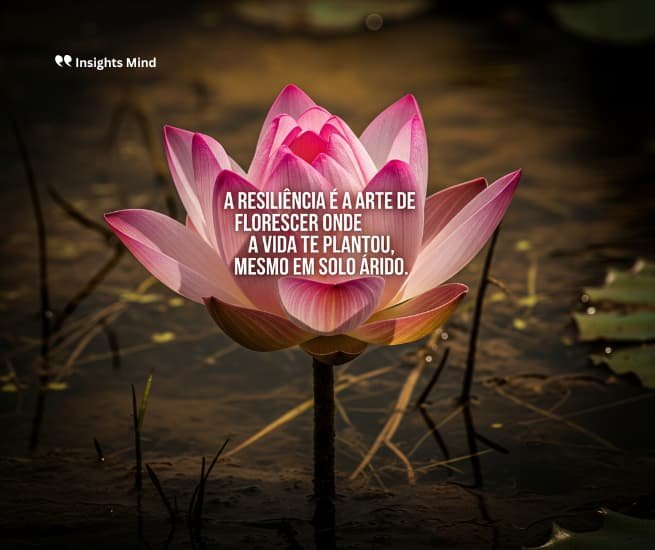 Frase de resiliência: A resiliência é a arte de florescer onde a vida te plantou,…