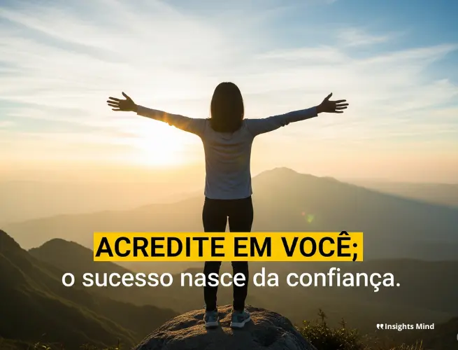 Mensagem de autoconfiança como chave para a motivação no trabalho.
