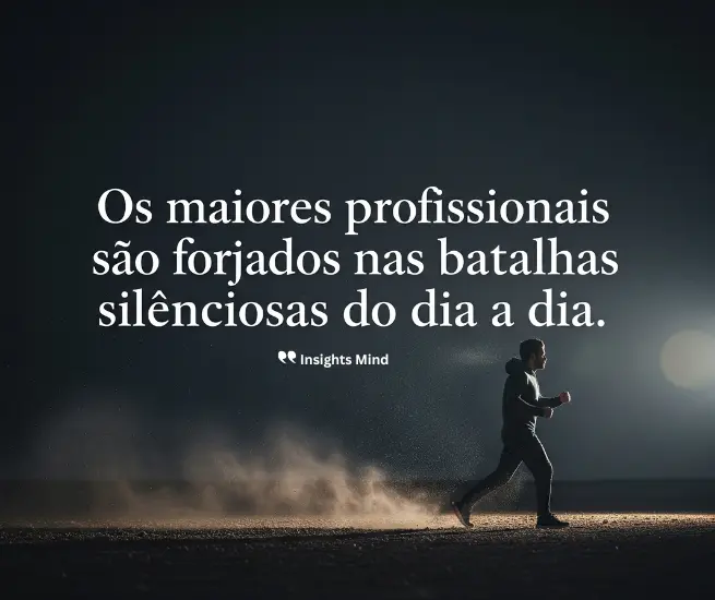 Frase inspiradora sobre como os maiores profissionais são forjados no dia a dia.