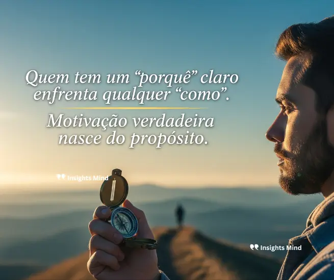 Citação sobre a importância do propósito para a motivação no trabalho.