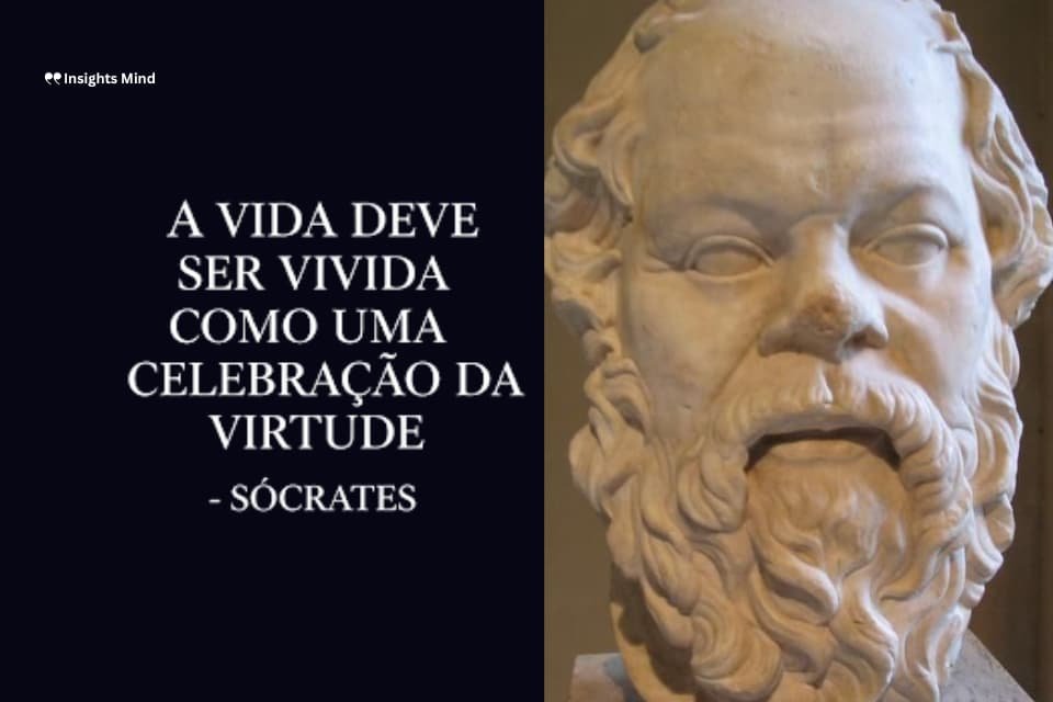 Frase de Sócrates sobre viver com virtude