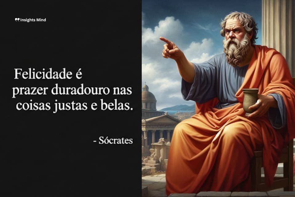 Frase de Sócrates sobre felicidade verdadeira