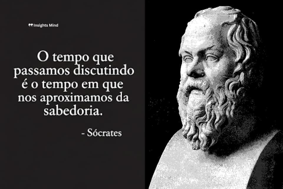 Frase de Sócrates sobre diálogo e sabedoria